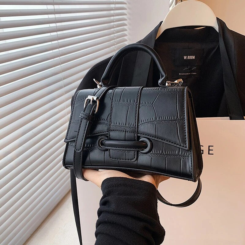 Dizajnerska luksuzna torba s mekom gornjom ručkom, ženska ručna torba od aligatorske kože u obliku pješčanog sata, torba za djevojku, torba s kamenim uzorkom na rame