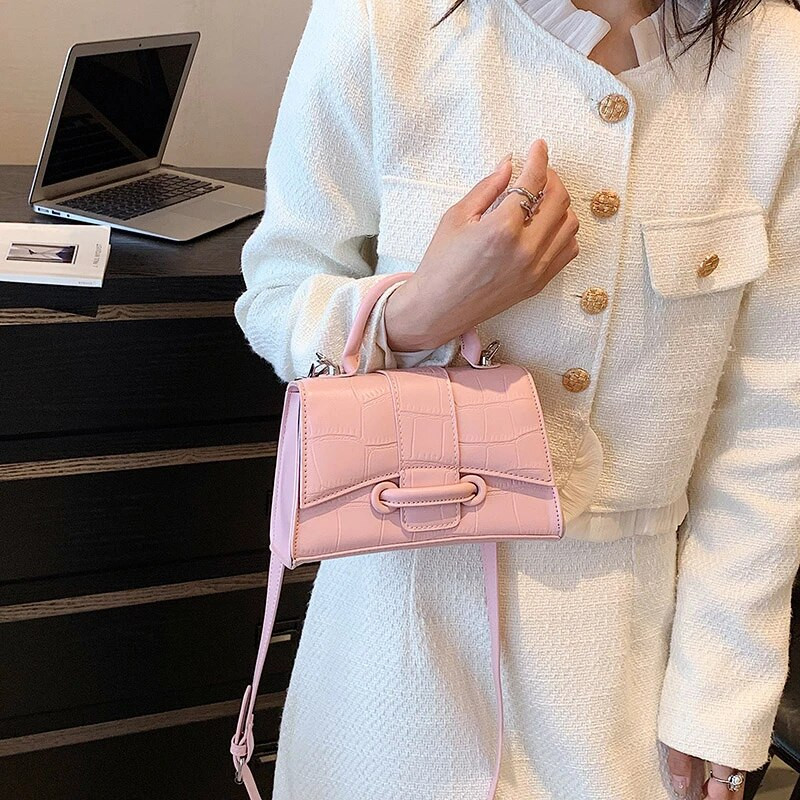 Dizajnerska luksuzna torba s mekom gornjom ručkom, ženska ručna torba od aligatorske kože u obliku pješčanog sata, torba za djevojku, torba s kamenim uzorkom na rame