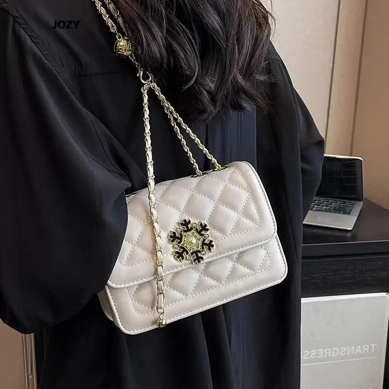 Madingos paprastos deimantinės tinklinės grandinėlės Crossbody Krepšiai Prabangus dizaineris 2023 m. naujas petys moterims Vasaros klasikinės odinės rankinės