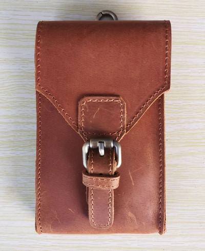 Nova muška prava Crazy Horse kožna torbica oko struka, putna torbica s omčama za remen, džepni telefon, torbica za muškarce