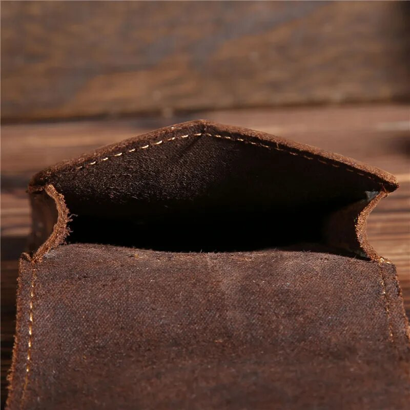 Nova muška prava Crazy Horse kožna torbica oko struka, putna torbica s omčama za remen, džepni telefon, torbica za muškarce