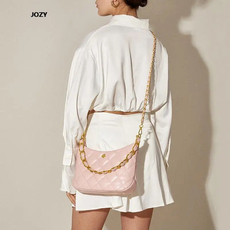 Naujos mados universalios grandinėlės pečių krepšiai moterims 2023 m. vasaros laisvalaikio paprastos kryžminės prabangios dizainerio deimantinės grotelės rankinės