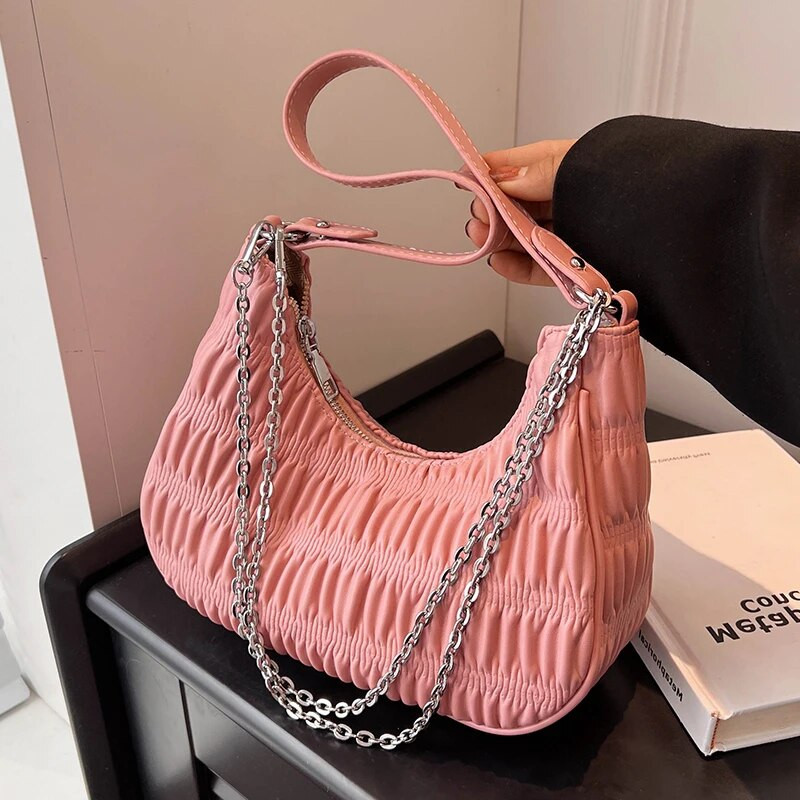 Half Moon Prabangus dizainerio grandinės pečių krepšiai Vasaros laisvalaikio klasika moterims Crossbody Daugiaspalvės paprasto stiliaus madingos rankinės