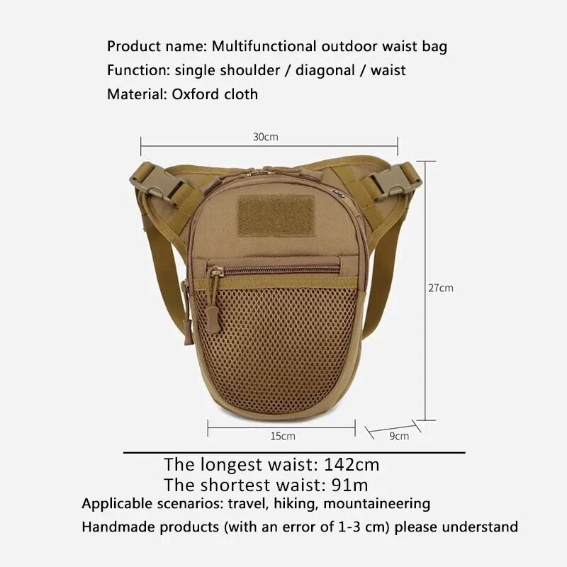 YoReAi veekindel Oxford Drop Leg Bag Meestele Hip Bum Belt Fanny Pack Waist Travel Ratsutamine Mootorratta Crossbody õlakotid