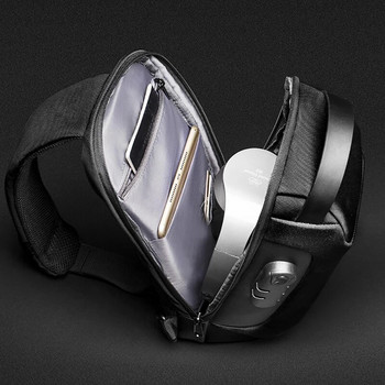 Ανδρικές τσάντες ώμου στήθους Polarshe αντικλεπτικά για αδιάβροχη ανδρική τσάντα χιαστί USB Σύντομο ταξιδιωτικό τσαντάκι σχεδιαστή μόδας