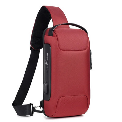 Ανδρικές τσάντες ώμου στήθους Polarshe αντικλεπτικά για αδιάβροχη ανδρική τσάντα χιαστί USB Σύντομο ταξιδιωτικό τσαντάκι σχεδιαστή μόδας