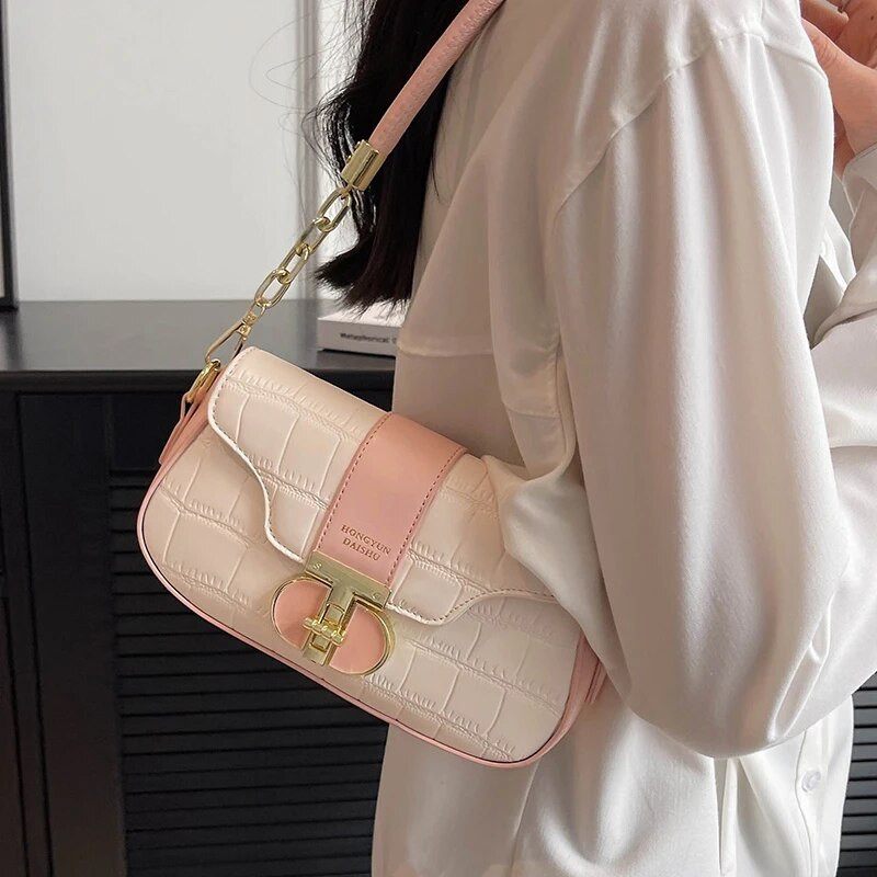 Καλοκαιρινές μοδάτες τσάντες ώμου Classic Vintage Luxury Design Leather For Women Crossbody 2023 Νέες μοντέρνες τσάντες υψηλής ποιότητας