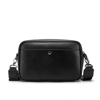 Нови кожени чанти през рамо от PU Мъжка плътна черна чанта с капак Модна луксозна мъжка чанта през рамо Бизнес мъжка чанта за Ipad с цип