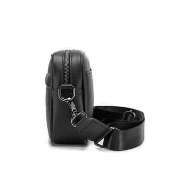 Нови кожени чанти през рамо от PU Мъжка плътна черна чанта с капак Модна луксозна мъжка чанта през рамо Бизнес мъжка чанта за Ipad с цип