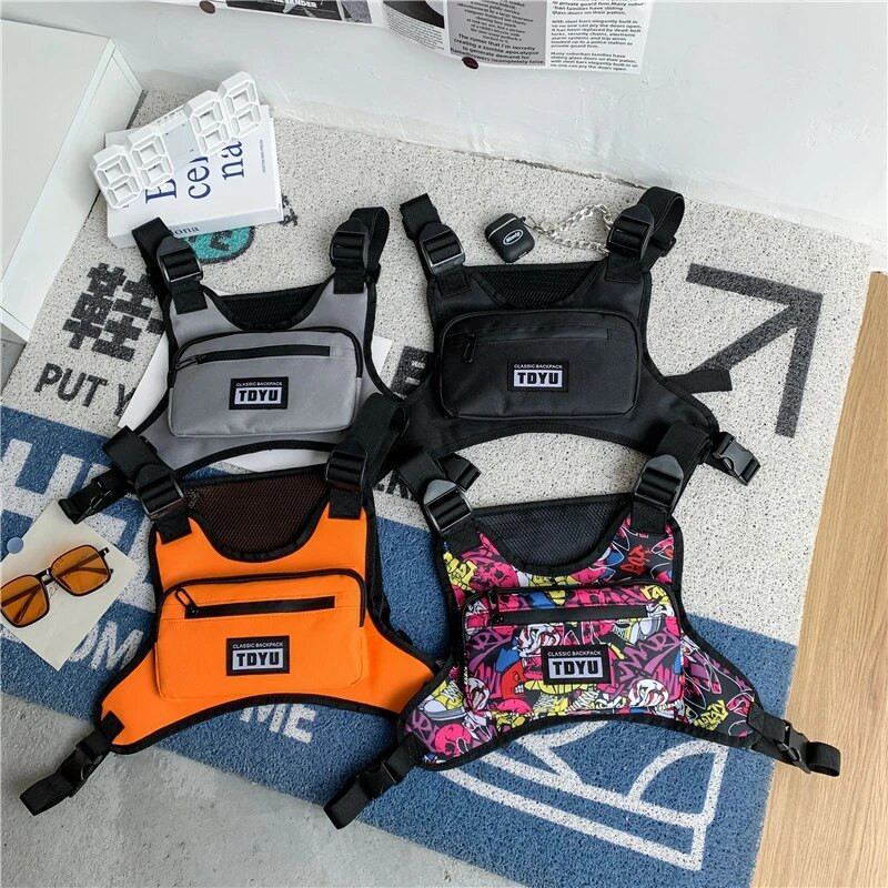 Nova funkcionalna torba za prsa Modni Bullet Hip Hop prsluk Streetwear Torbe oko struka Unisex taktička torba za prsa Sportska torbica