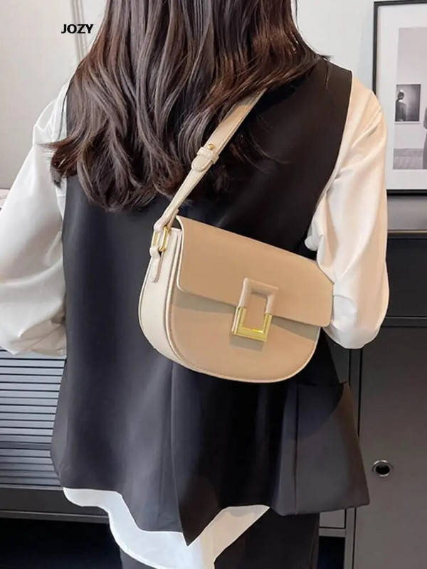 2023. Nova visokokvalitetna torba preko ramena jednostavnog stila za žene Ljetna luksuzna dizajnerska modna kožna ženska torbica na sedlu