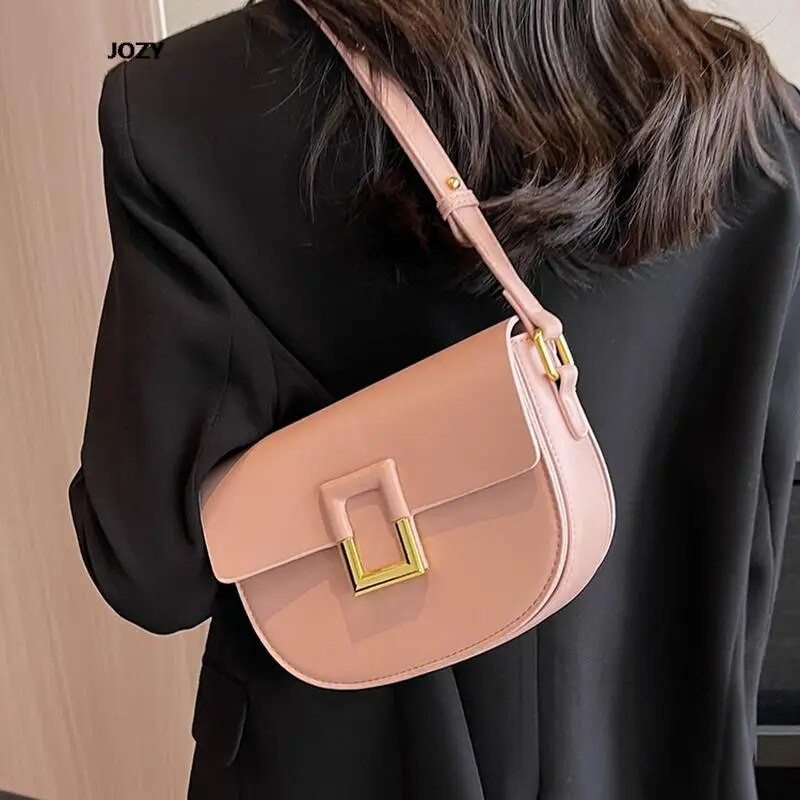 2023. Nova visokokvalitetna torba preko ramena jednostavnog stila za žene Ljetna luksuzna dizajnerska modna kožna ženska torbica na sedlu