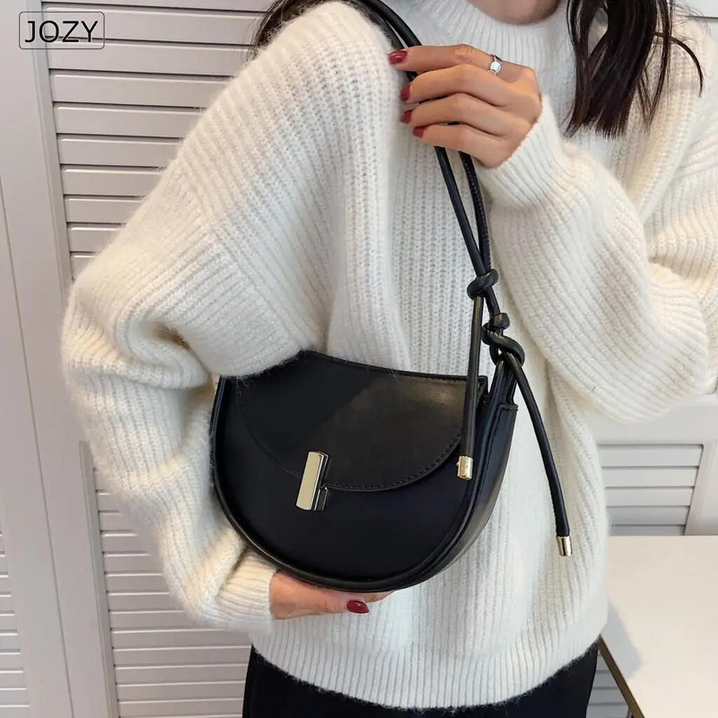 JOZY Sadul Crossbody kotid naistele 2023 Trend Designer Lihtne ühevärviline nahast õlakott Naiste kaenlaalused käekotid 