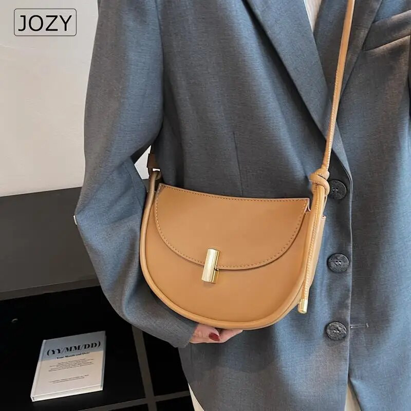 JOZY Sadul Crossbody kotid naistele 2023 Trend Designer Lihtne ühevärviline nahast õlakott Naiste kaenlaalused käekotid 