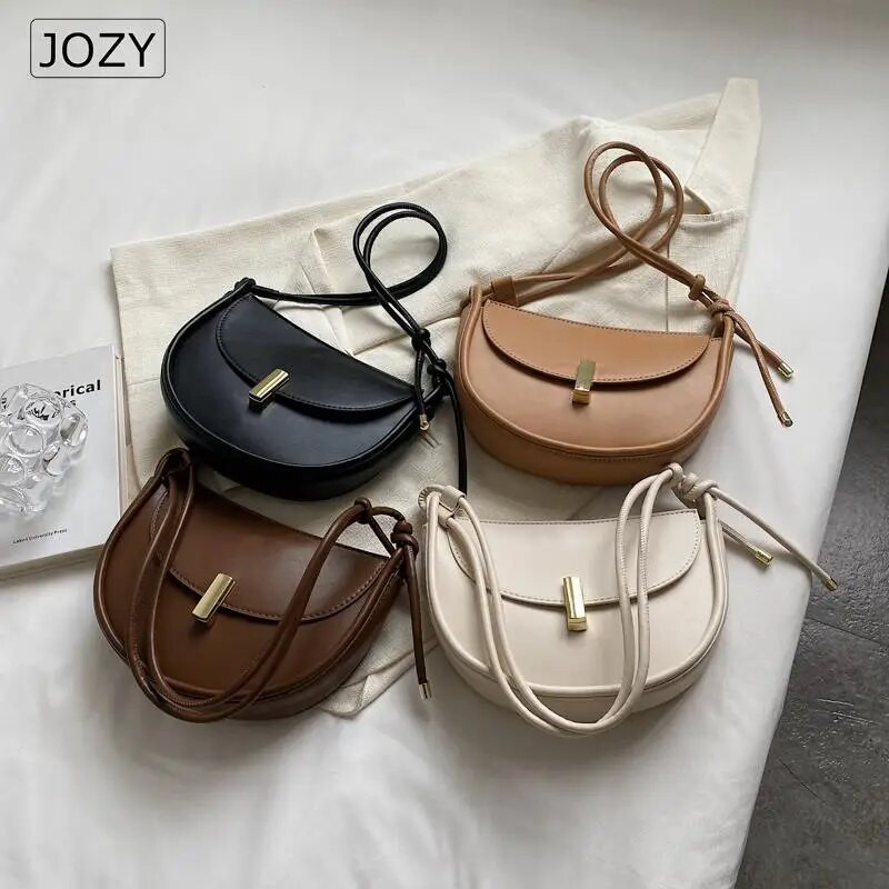 JOZY Sadul Crossbody kotid naistele 2023 Trend Designer Lihtne ühevärviline nahast õlakott Naiste kaenlaalused käekotid 