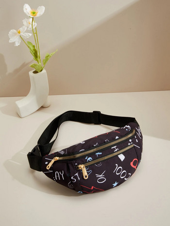 Fanny Packs Малка дамска чанта през рамо с регулируема презрамка Модни чанти с колан за гърдите Спортна чанта за пътуване през кръста
