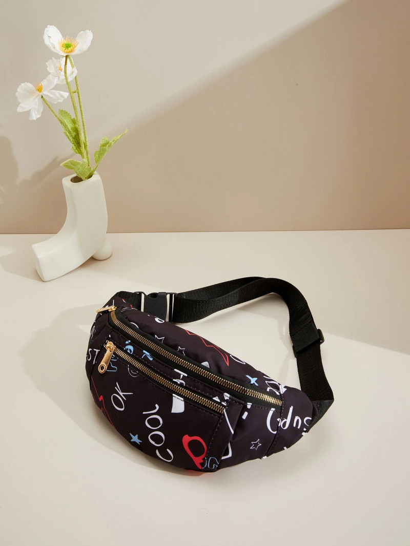 Fanny Packs Väike Crossbody Sling kott naistele Reguleeritav rihm Moodne rinnavöö põrmkotid Sport Treening Reisiv vöökott