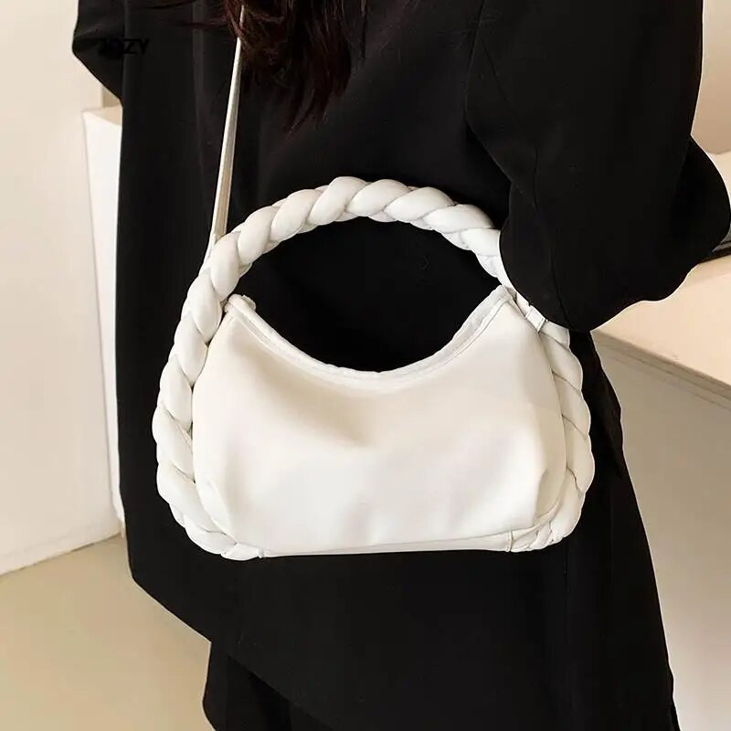 2023. Luksuzne dizajnerske modne nove ručne torbe tkane visokokvalitetne torbe preko ramena Ljetne ležerne svestrane kožne torbe na rame za žene