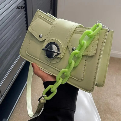 Μόδα μονόχρωμη τσάντα ώμου PU υψηλής ποιότητας Casual πολυτελές σχέδιο Vintage απλό στυλ χιαστί Μοντέρνα νέα τσάντα για αγορές