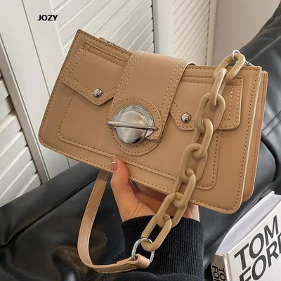 Μόδα μονόχρωμη τσάντα ώμου PU υψηλής ποιότητας Casual πολυτελές σχέδιο Vintage απλό στυλ χιαστί Μοντέρνα νέα τσάντα για αγορές