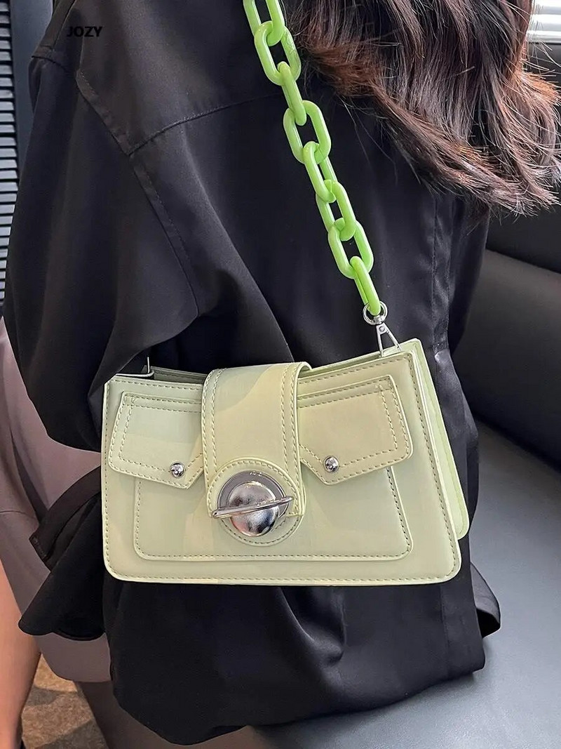 Μόδα μονόχρωμη τσάντα ώμου PU υψηλής ποιότητας Casual πολυτελές σχέδιο Vintage απλό στυλ χιαστί Μοντέρνα νέα τσάντα για αγορές