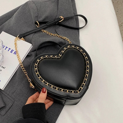 Prabangios dizainerio naujos meilės grandinėlės kryžminio kūno krepšiai moterims, mielos vasaros laisvalaikio ant pečių 2023 m. klasikinės madingos moteriškos PU odinės piniginės