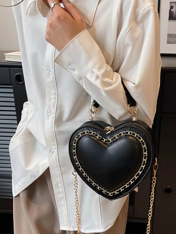 Prabangios dizainerio naujos meilės grandinėlės kryžminio kūno krepšiai moterims, mielos vasaros laisvalaikio ant pečių 2023 m. klasikinės madingos moteriškos PU odinės piniginės