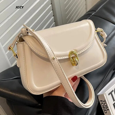 Αριστοκρατική vintage υψηλής ποιότητας επώνυμη τσάντα ώμου καφέ για γυναίκες 2023 Νέες μοντέρνες δερμάτινες τσάντες χιαστί PU Πολυτελής μόδας