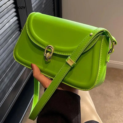 Αριστοκρατική vintage υψηλής ποιότητας επώνυμη τσάντα ώμου καφέ για γυναίκες 2023 Νέες μοντέρνες δερμάτινες τσάντες χιαστί PU Πολυτελής μόδας