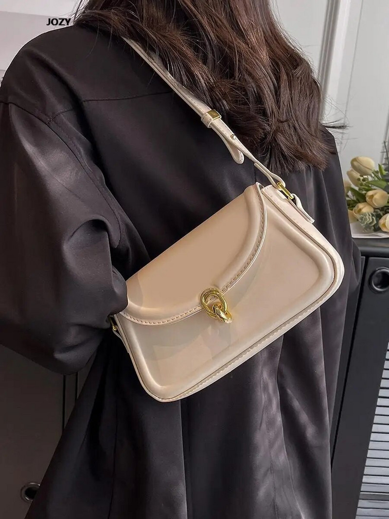 Αριστοκρατική vintage υψηλής ποιότητας επώνυμη τσάντα ώμου καφέ για γυναίκες 2023 Νέες μοντέρνες δερμάτινες τσάντες χιαστί PU Πολυτελής μόδας