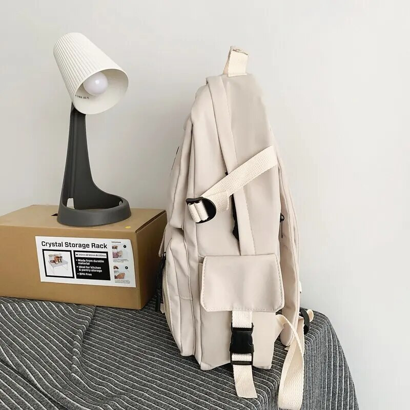 Daugybė įvairių kišenių vyrų ir moterų universali nailoninė didelės talpos laisvalaikio paprasta mokyklinė rankinė su sagtimi kompiuterio kuprinė