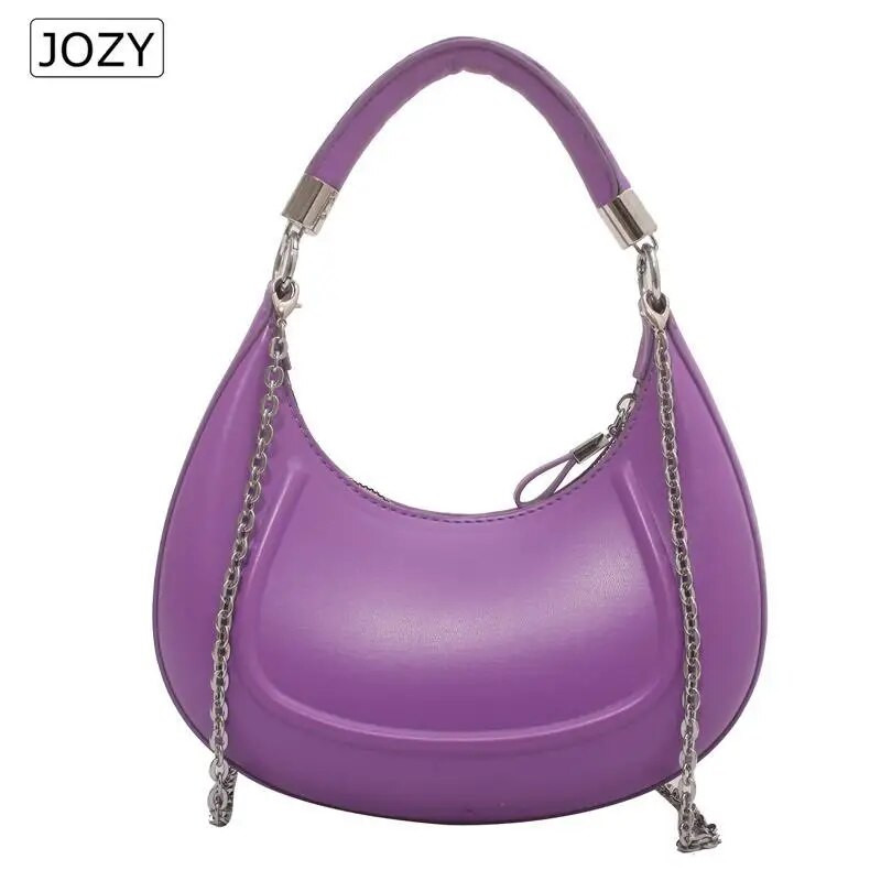 Poolkuu väike PU-nahast kaenlaaukott lühikese käepidemega 2023 naiste disainikäekott Luksuslik kett Lady õlakott Y2K