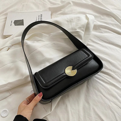 Mieli vientisos spalvos maži PU odiniai pečių pažastų krepšiai moterims 2023 m. „Hit Simple“ rankinės ir piniginės, moteriškos kelionių krepšeliai