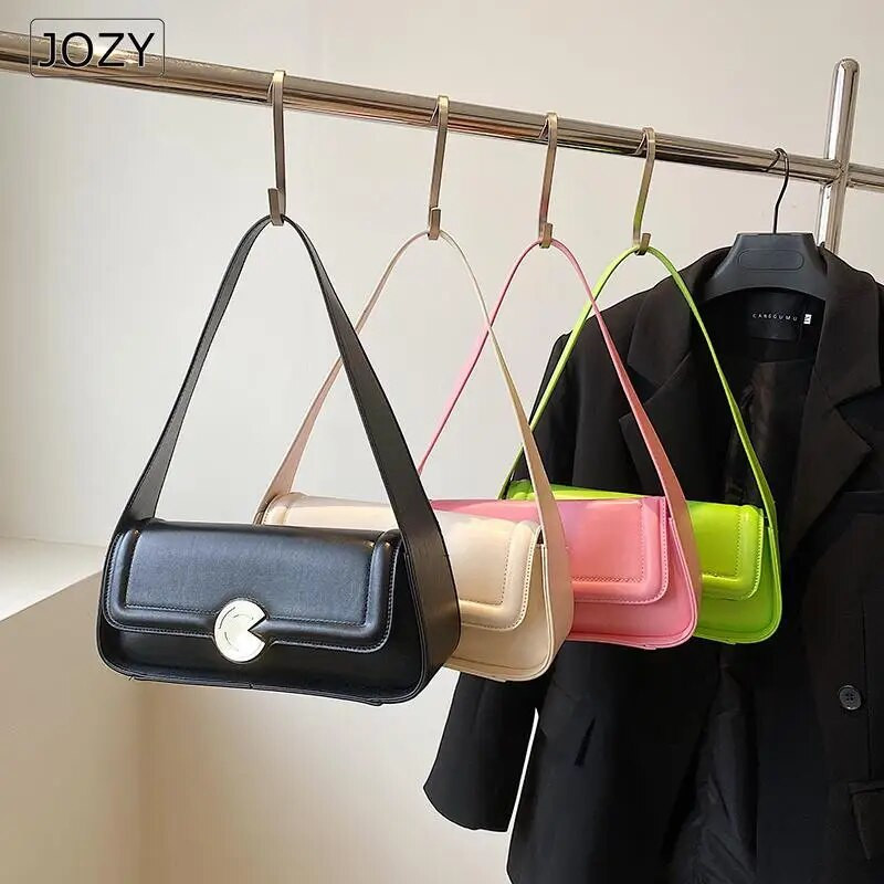 Mieli vientisos spalvos maži PU odiniai pečių pažastų krepšiai moterims 2023 m. „Hit Simple“ rankinės ir piniginės, moteriškos kelionių krepšeliai