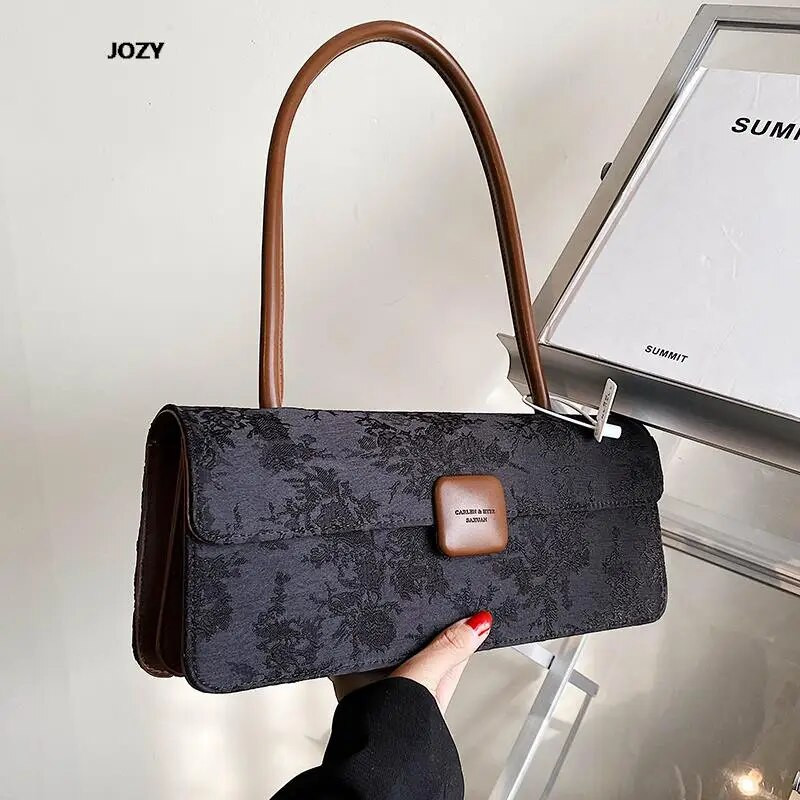 Aukštos kokybės klasikinis senovinis drobinis pečių krepšys moterims, prabangaus dizaino 2023 m. nauja rankinė, vasaros mados moteriškos piniginės