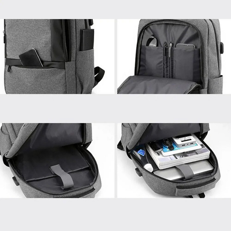 Ανδρικό πολυλειτουργικό σακίδιο πλάτης φορητού υπολογιστή 16 ιντσών Τσάντα φορητού υπολογιστή επαγγελματικού ταξιδιού Πακέτο σχολικής τσάντας φόρτισης USB για άνδρες γυναίκες γυναίκες