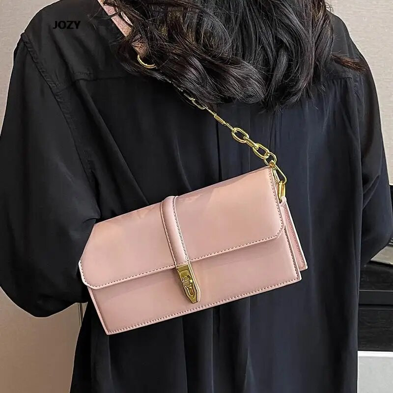 2023 m. naujo prabangaus dizaino moteriška pečių krepšys Aukštos kokybės paprasto stiliaus grandinėlė Crossbody vasaros mados universali odinė rankinė