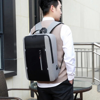 Водоустойчива бизнес раница Мъжки USB ученически раници 15,6-инчова раница за лаптоп Раници с голям капацитет за мъжки чанти за раници