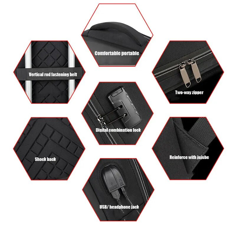 Vyriški 17,3 colio didelės talpos daugiafunkciniai nešiojamojo kompiuterio kuprinė kietas dėklas Kompresinė motociklo kuprinė Fashion Trend Esports krepšiai