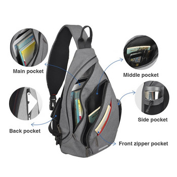 Mixi Ανδρικό σακίδιο πλάτης με έναν ώμο Γυναικεία τσάντα σφεντόνα χιαστί USB για αγόρια Ποδηλασία Αθλητικά ταξίδια Ευέλικτη Σχολή Μόδας