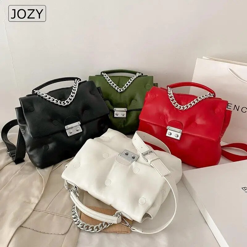 Mazas ķēdes zīmola dizainers, mīkstas stepētas PU ādas krustveida somas sievietēm 2023. gada vienkāršas rokassomas, plecu sānu somas greznas rokassomas