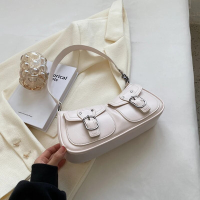 LEFTSIDE Fashion δερμάτινη τσάντα μασχάλης ώμου για γυναίκες 2022 Tend Female Simple Σχέδιο μικρής τσέπης Τσάντες και τσάντες μασχάλης