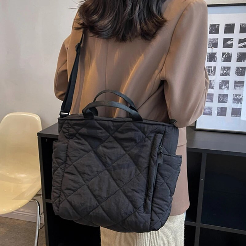 Didelės talpos nešiojamieji krepšiai moterims pečių šoniniai krepšiai Madingi kosmetiniai medvilniniai pirkinių krepšiai mieli moteriški krepšeliai 2023 m. Nauja