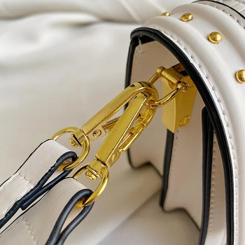 Дамска чанта Квадратна чанта през рамо от кожа на алигатор Луксозна дизайнерска чанта за през рамо Дамска декоративна презрамка с шипове