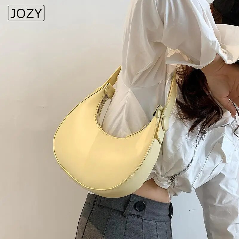 Luksuzna ženska torba Moon Shape Design Hobo Bag Jednobojna Jednostavna vintage torba na rame Modna ženska torba i torbica