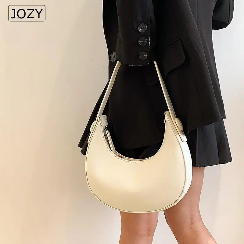 Luksuzna ženska torba Moon Shape Design Hobo Bag Jednobojna Jednostavna vintage torba na rame Modna ženska torba i torbica