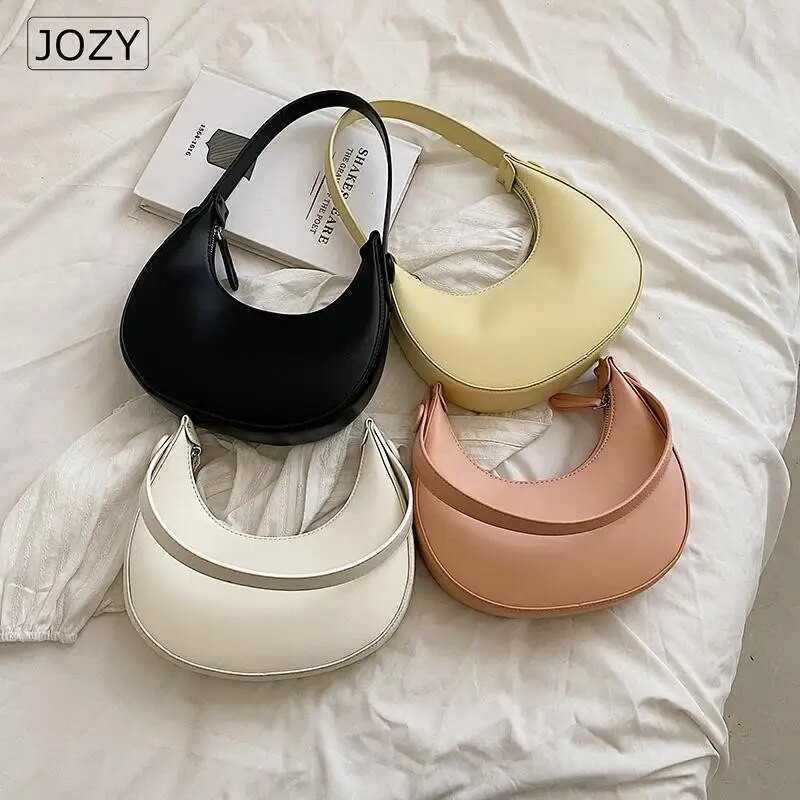 Luksuzna ženska torba Moon Shape Design Hobo Bag Jednobojna Jednostavna vintage torba na rame Modna ženska torba i torbica