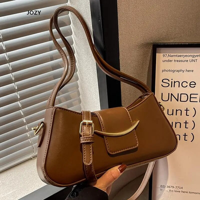  Madingi vintažiniai pečių skersiniai krepšiai moterims Nauji prabangūs dizaineriai, kasdieniai madingi vienspalviai vasariniai rankinės Pirkiniai Kelionės