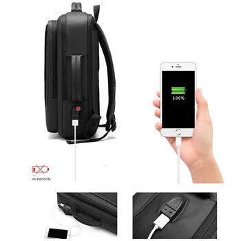 Επεκτάσιμα ανδρικά αδιάβροχα σακίδια πλάτης 15,6 ιντσών για φορητό υπολογιστή USB Σχολική τσάντα αθλητική ταξιδιωτική σχολική τσάντα Σακίδιο πλάτης για άνδρες