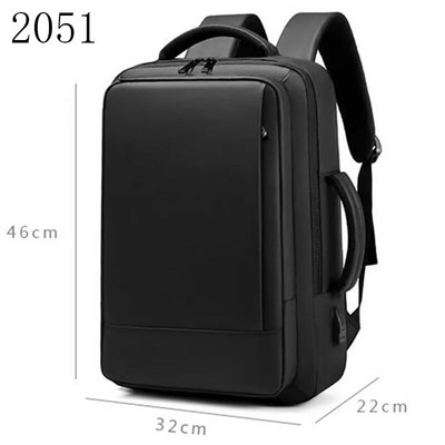 Laiendatav meeste veekindel 15,6-tolline sülearvuti seljakotid USB-sülearvuti koolikott Spordireisi koolikoti seljakott meestele